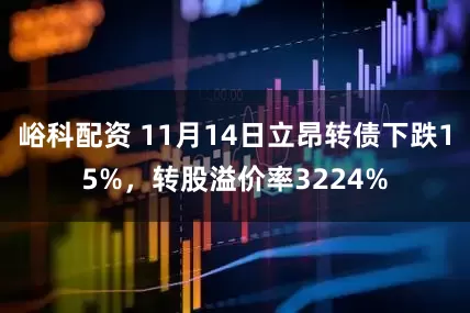 峪科配资 11月14日立昂转债下跌15%，转股溢价率3224%